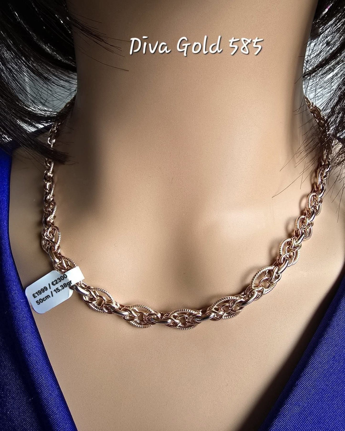 585 Gold chain 50cm. 15.38gr