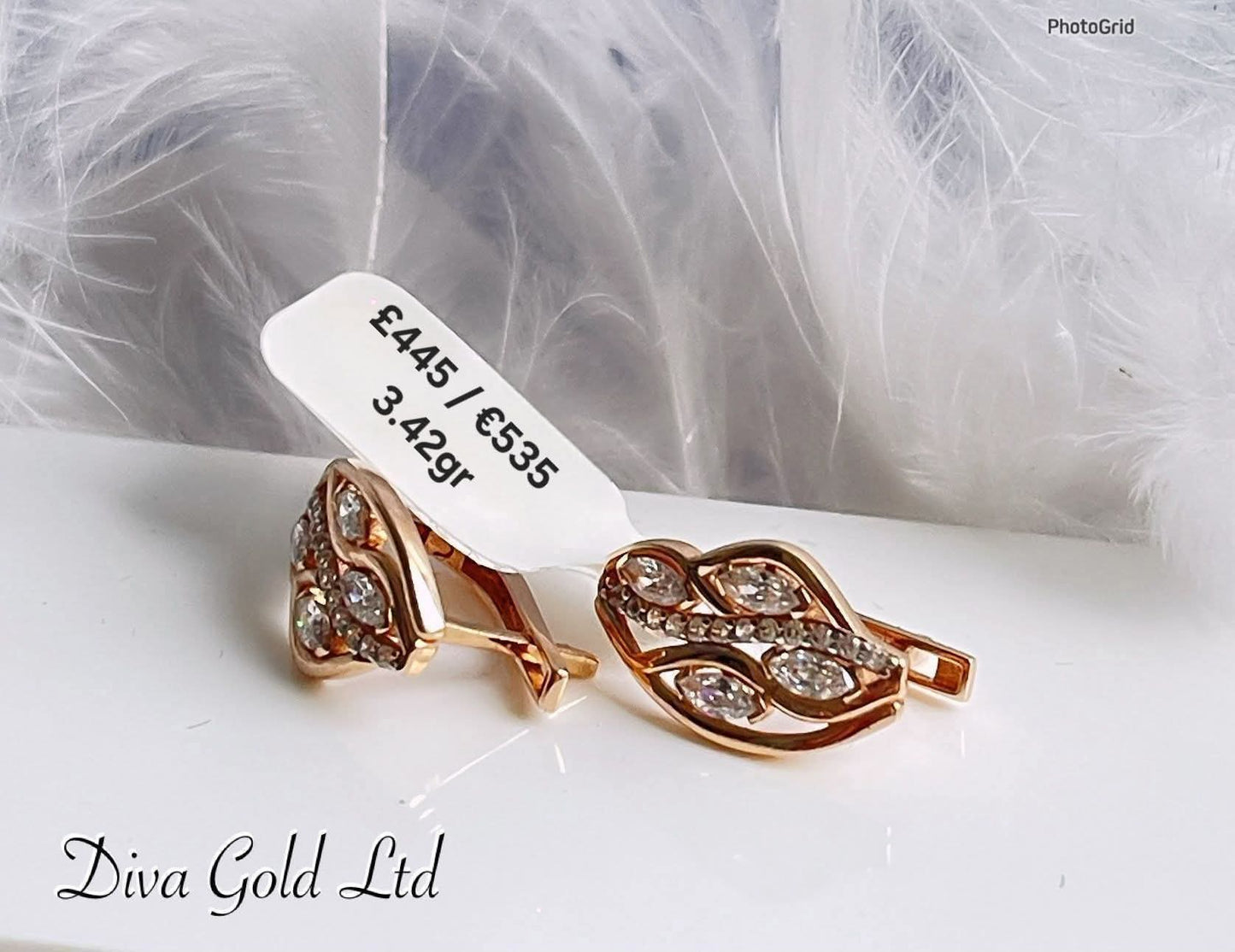 585 Gold earrings. 3.42gr