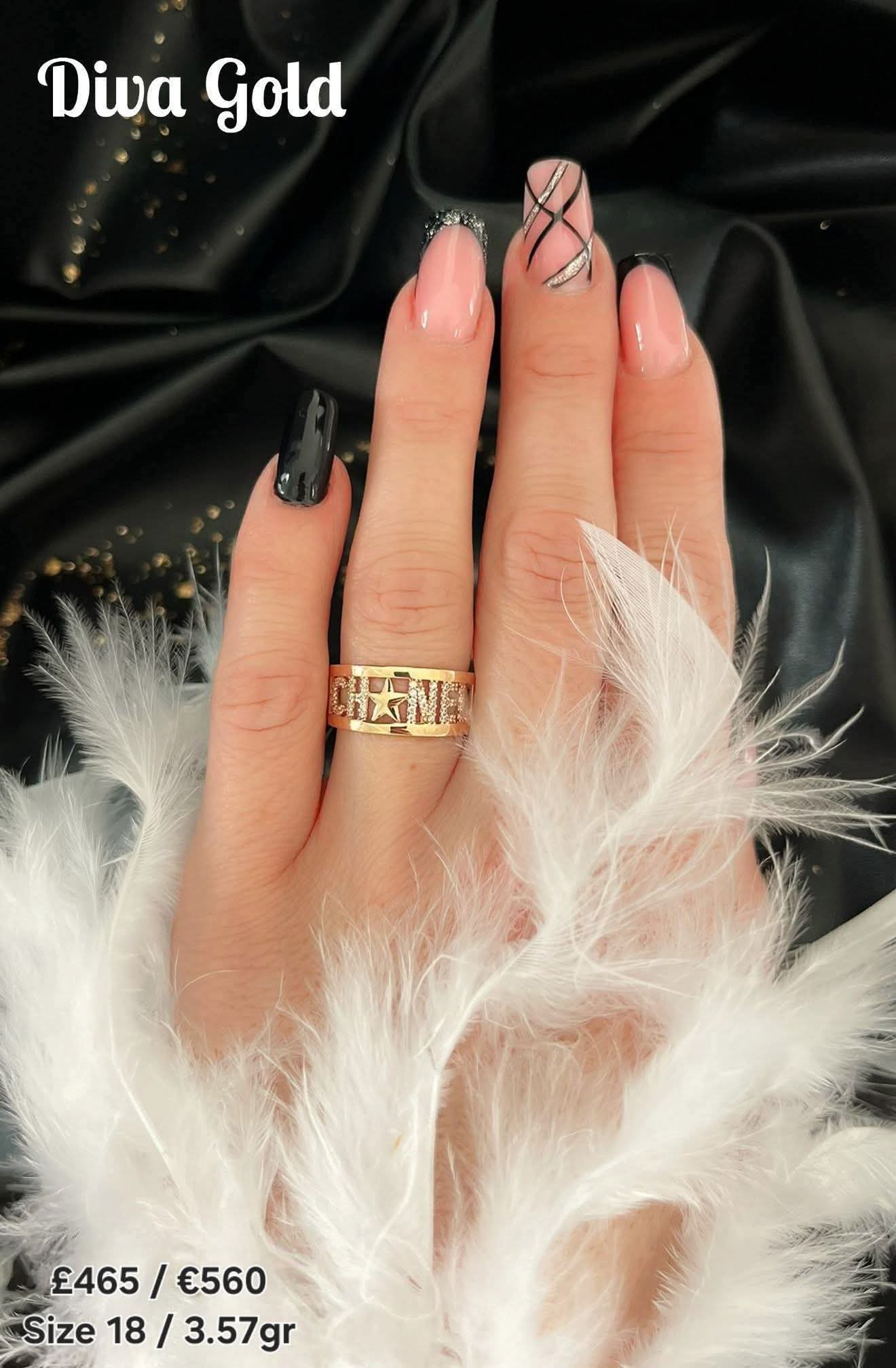 Gold Chanel style women Ring.Size 18