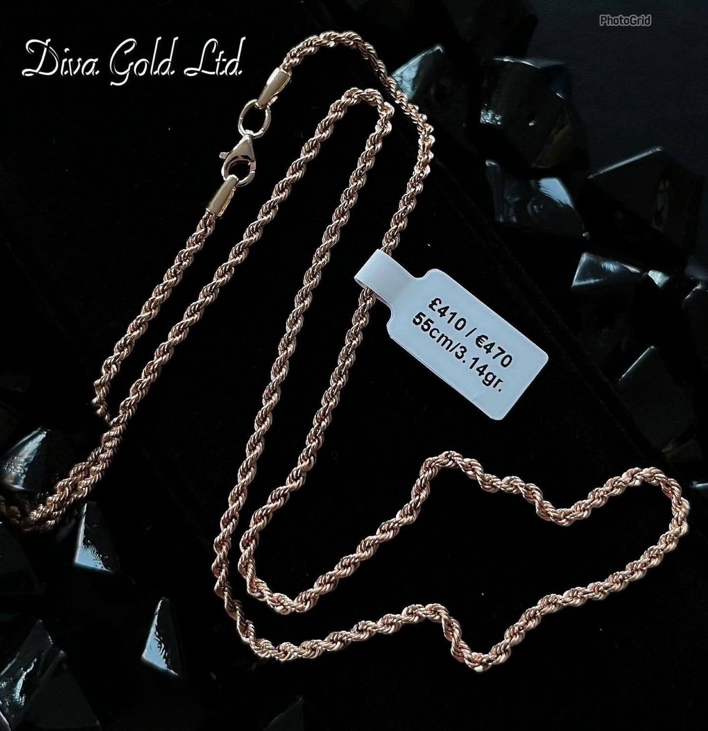 55cm Gold Rope chain 585, 3.14gr