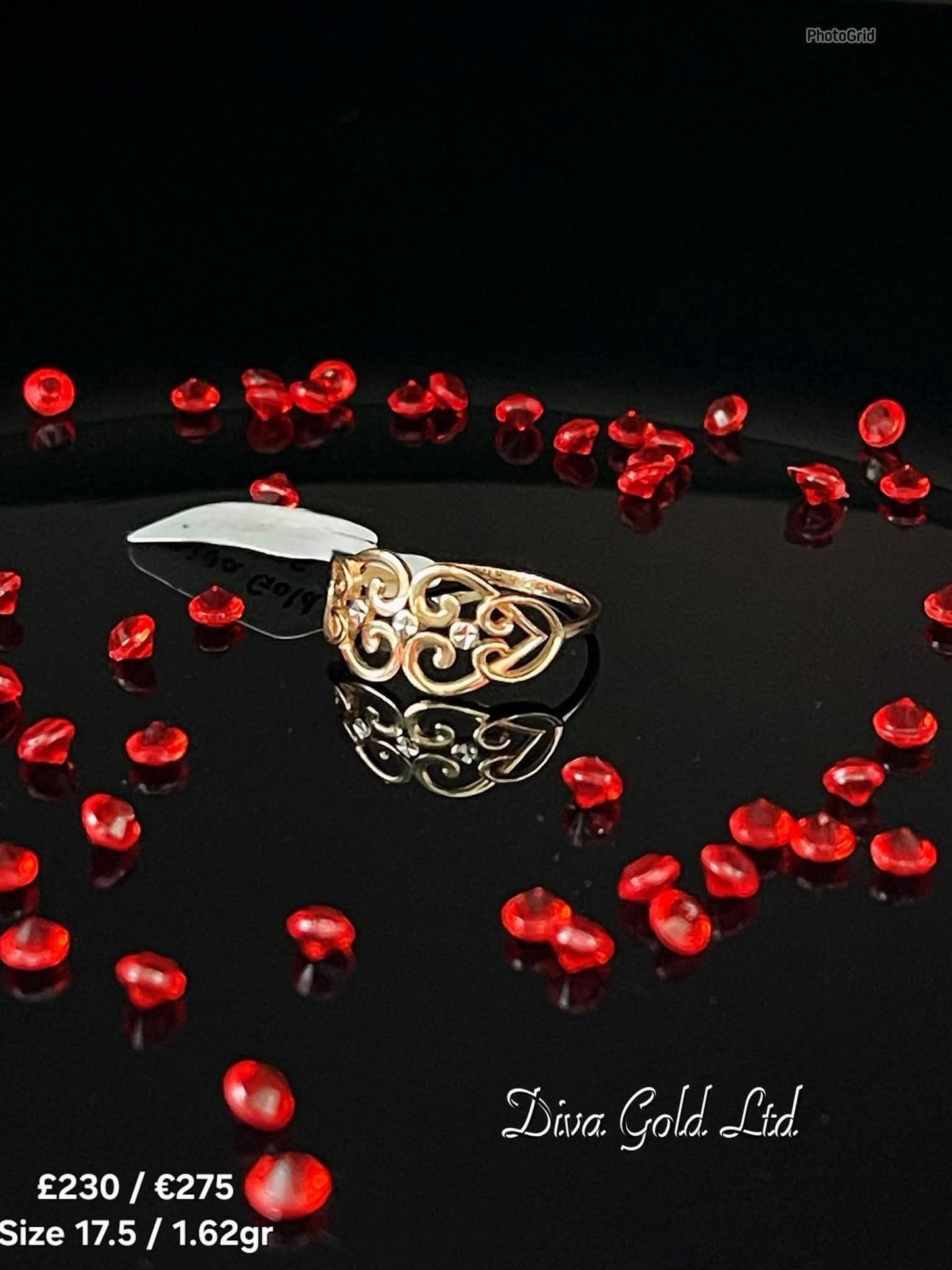 Gold women Ring.Size 17.5