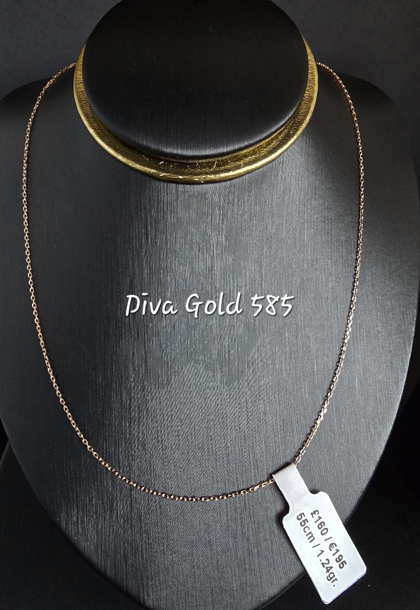 585 Gold chain 55cm. 1.24gr