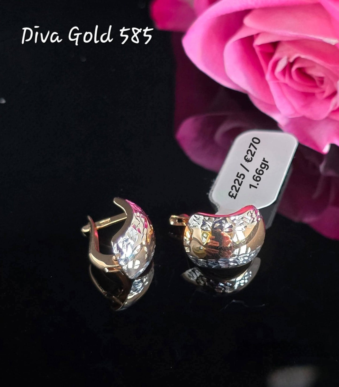 585 Gold earrings. 1.66gr