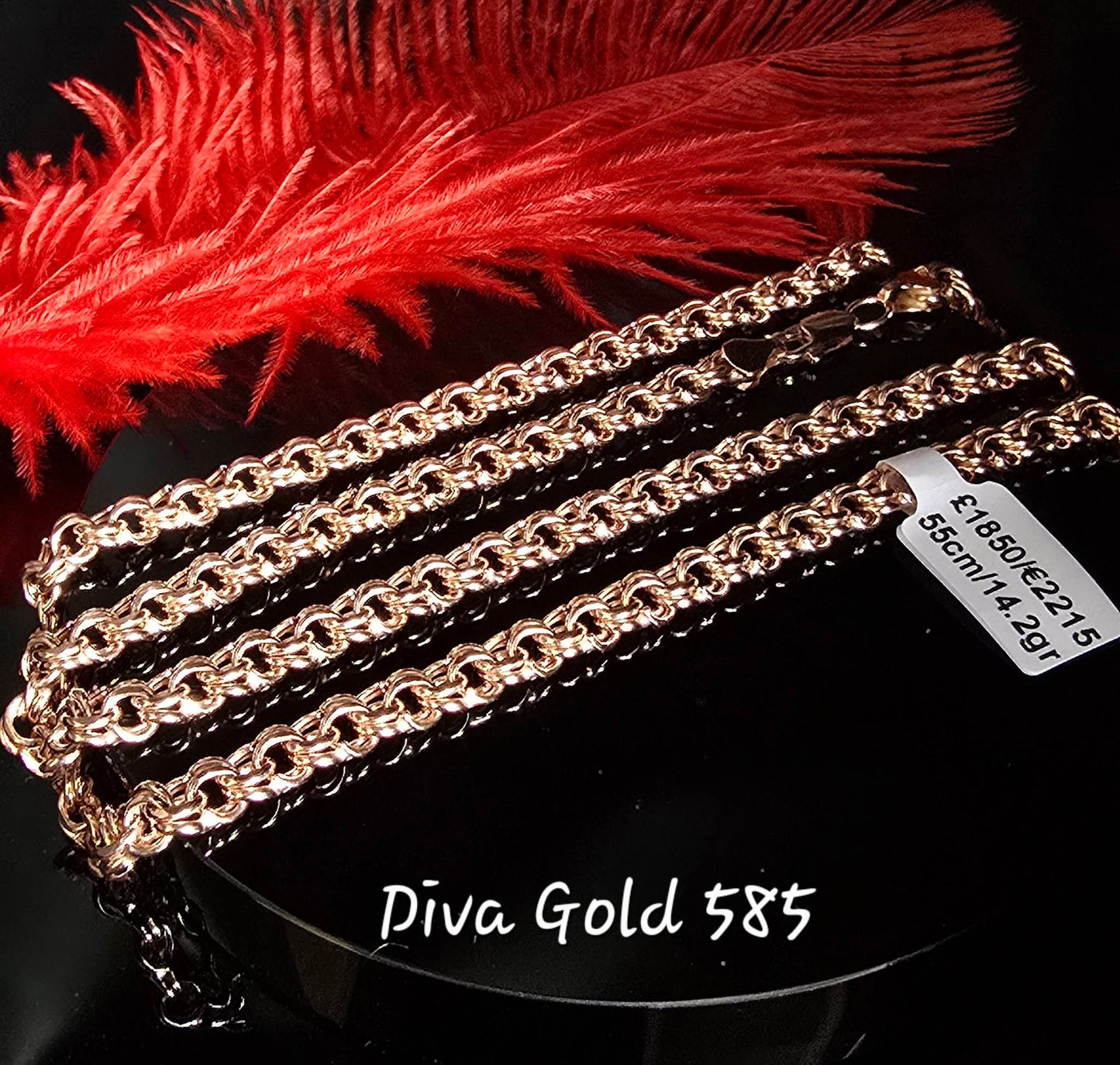 585 Gold chain 55cm. 14.2gr