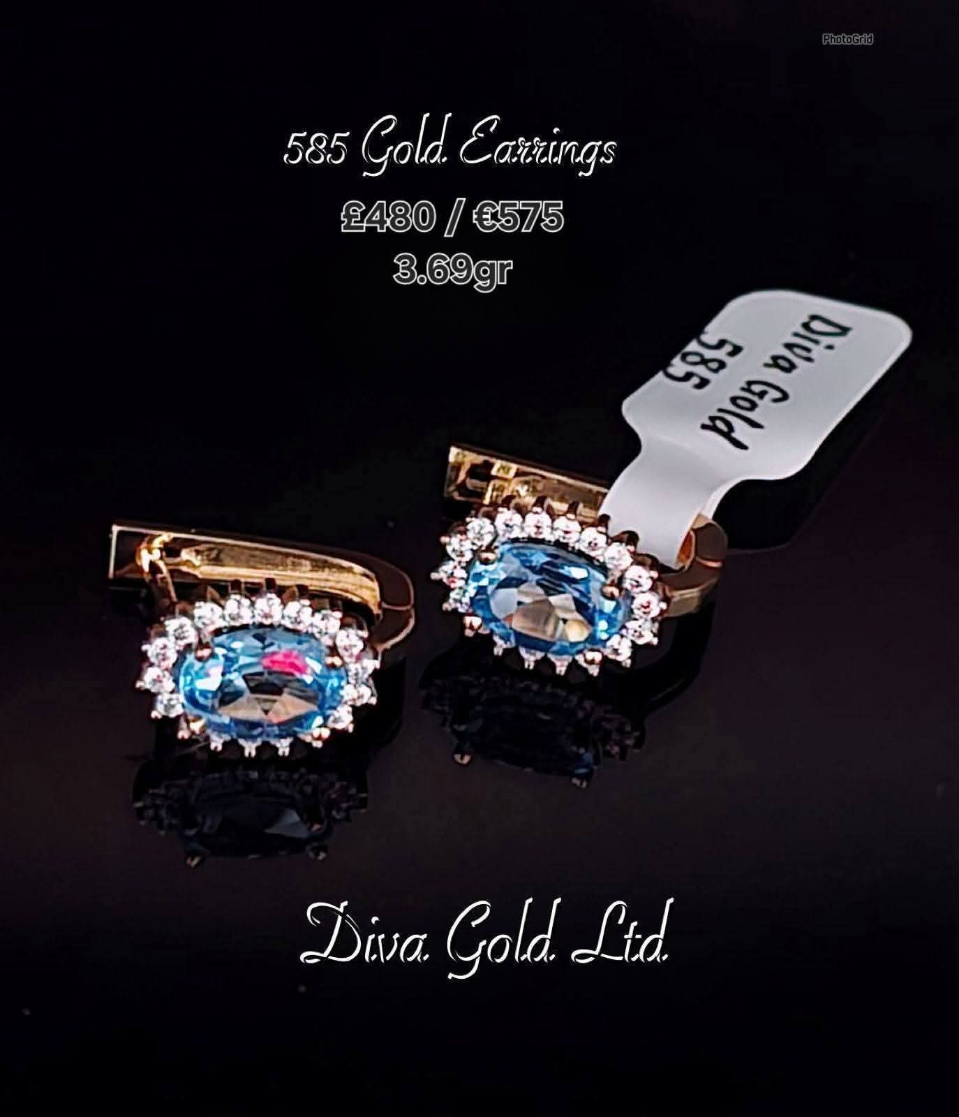 585 Gold earrings. 3.69gr
