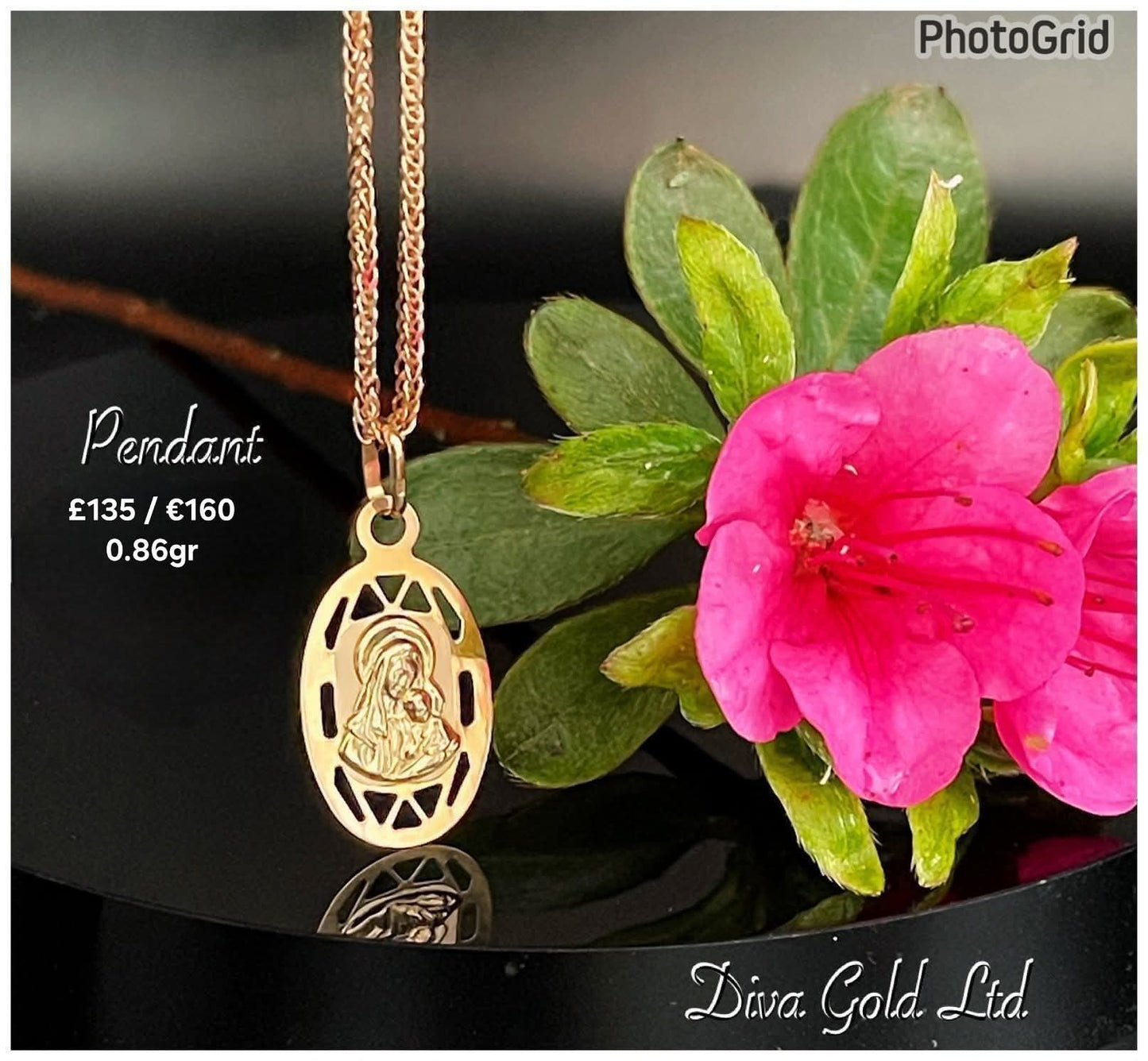 585 Gold medallion pendant. 0.86gr
