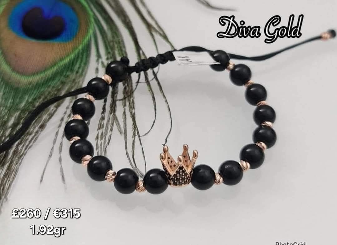 585 gold bracelet with onyx beads.