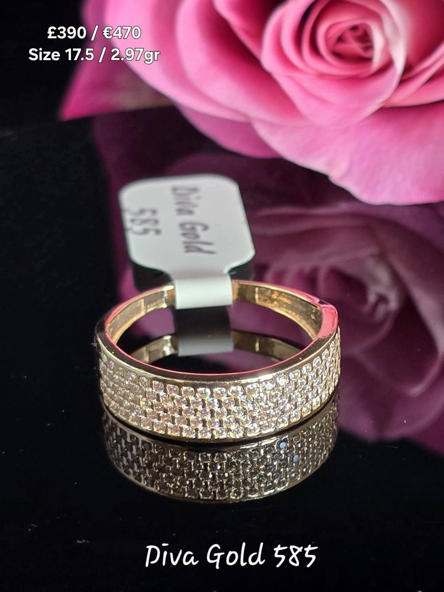 Gold women Ring.Size 17.5