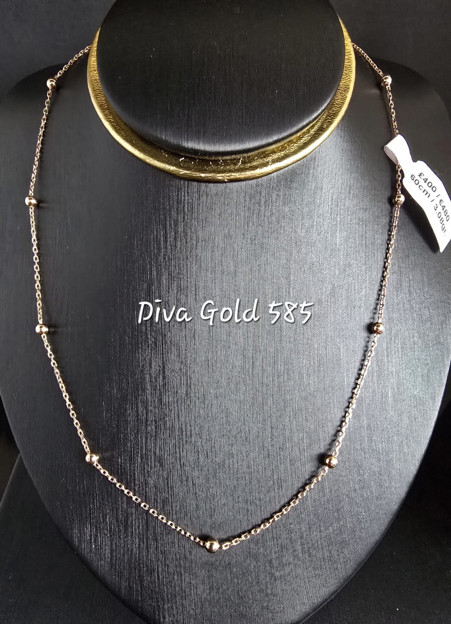 585 Gold chain 60cm. 3.08gr
