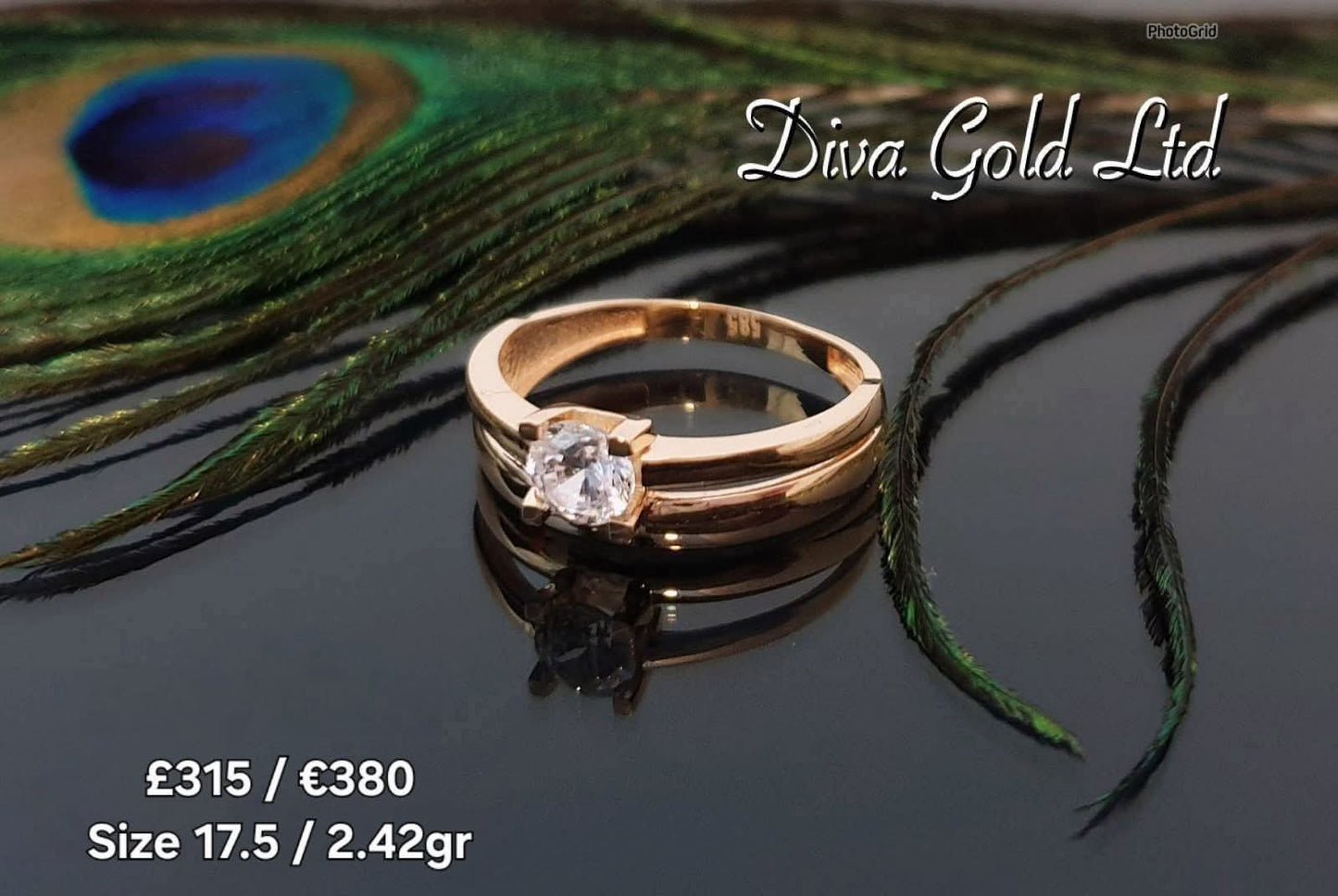 Gold women Ring.Size 17.5