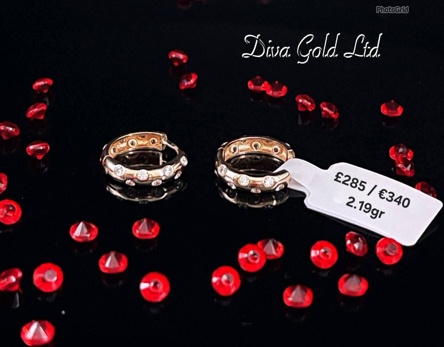 585 Gold hoop earrings. 2.19gr