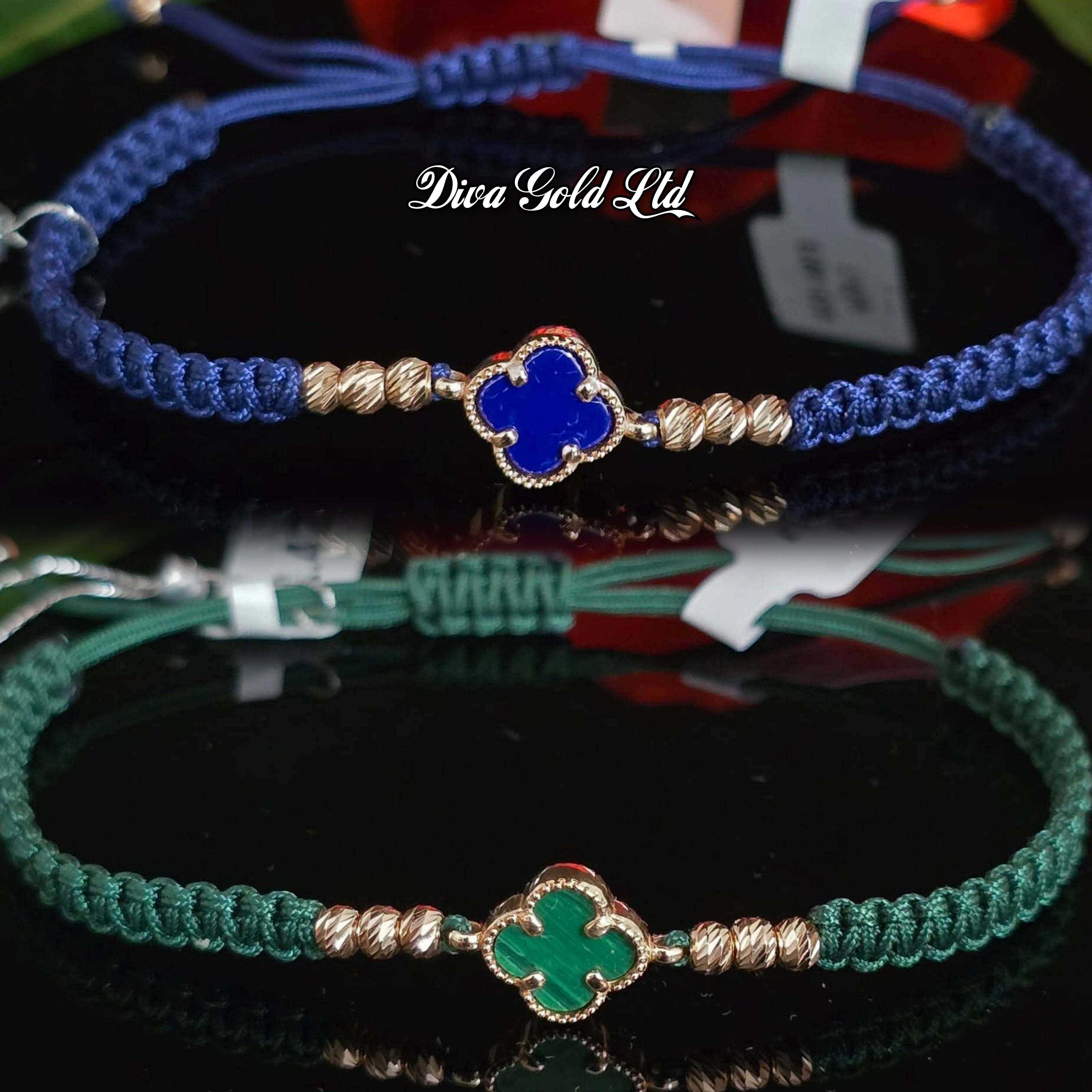 Thread bracelets with gold 585
