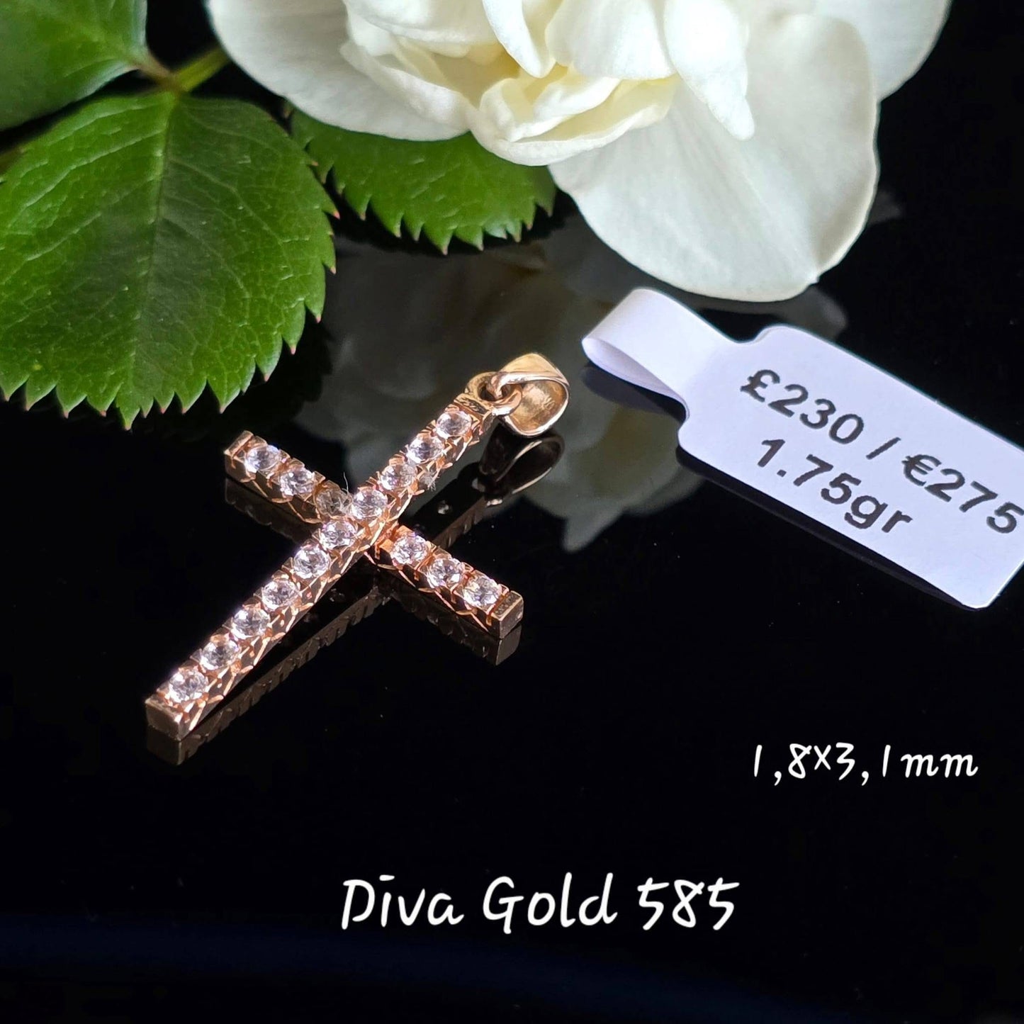 Cross Pendant Gold 585, 1.75gr