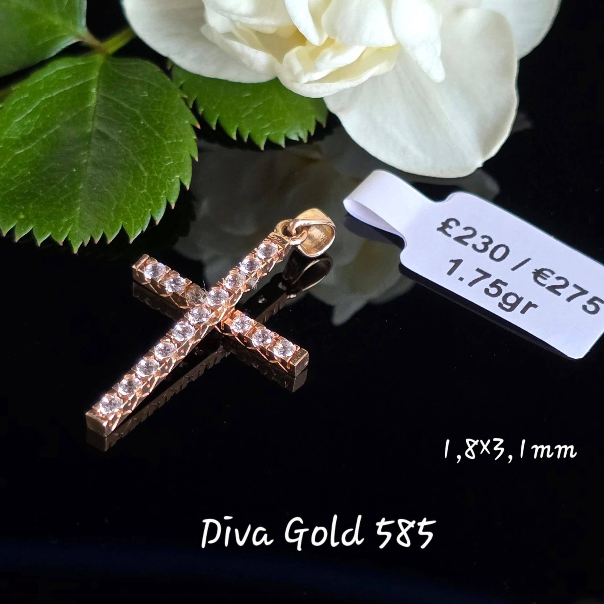 Cross Pendant Gold 585, 1.75gr