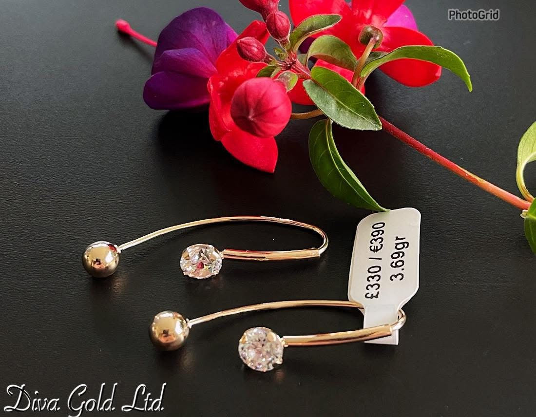 Earrings Love With Zirkonium Stones