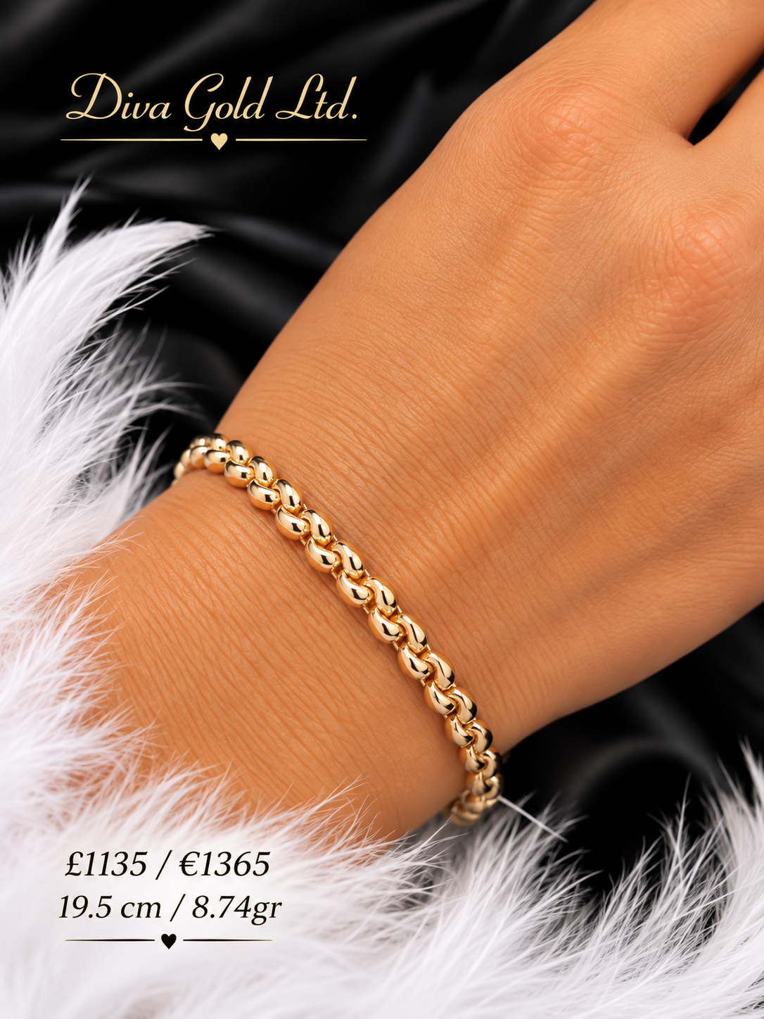 14K Gold Rolo Link Bracelet