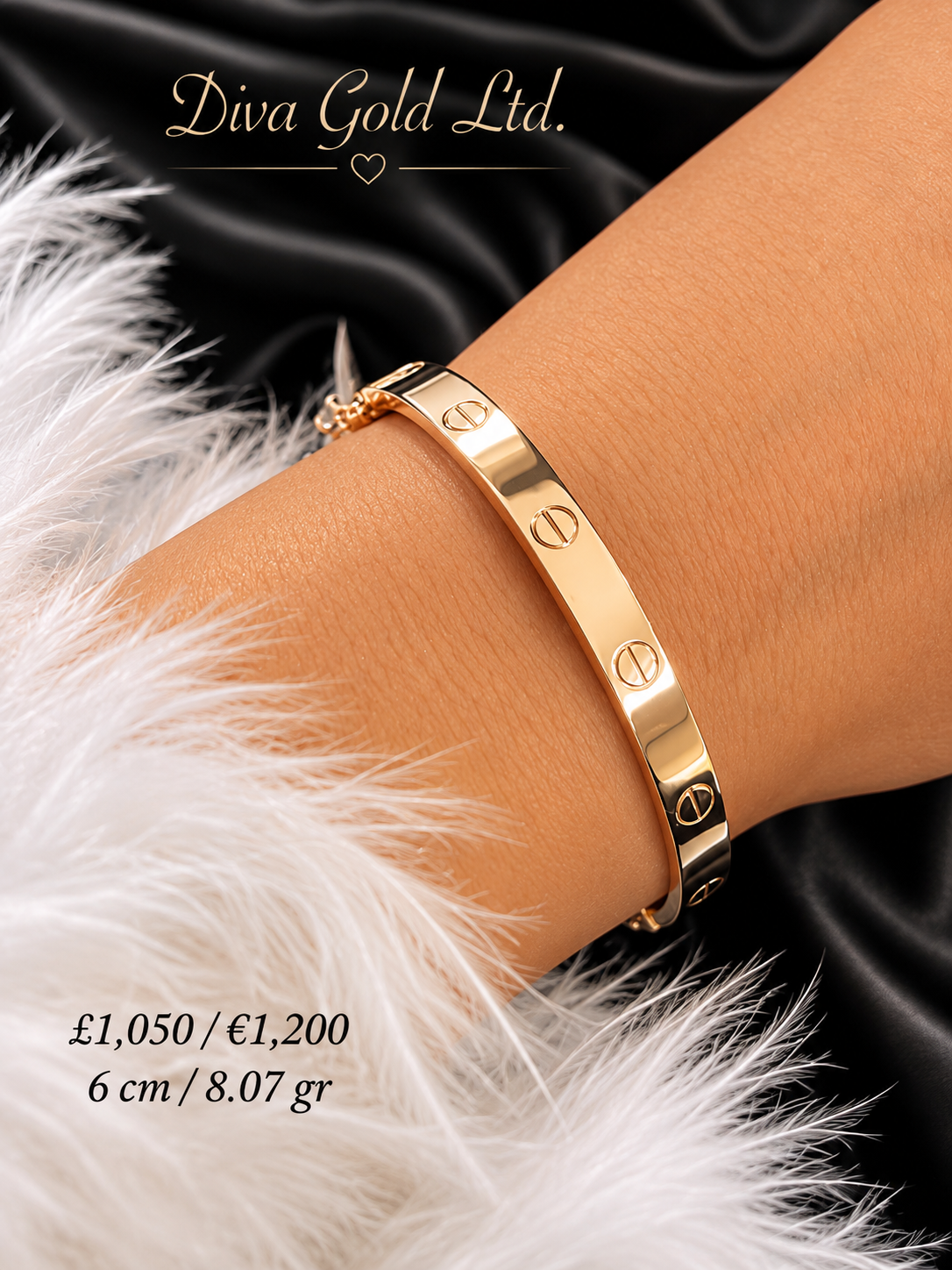 14K Gold Screw Motif Bracelet