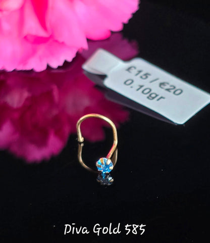 Blue Zirconia Nose Piercing