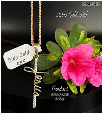 Cross Pendant Gold 585, 2.20gr