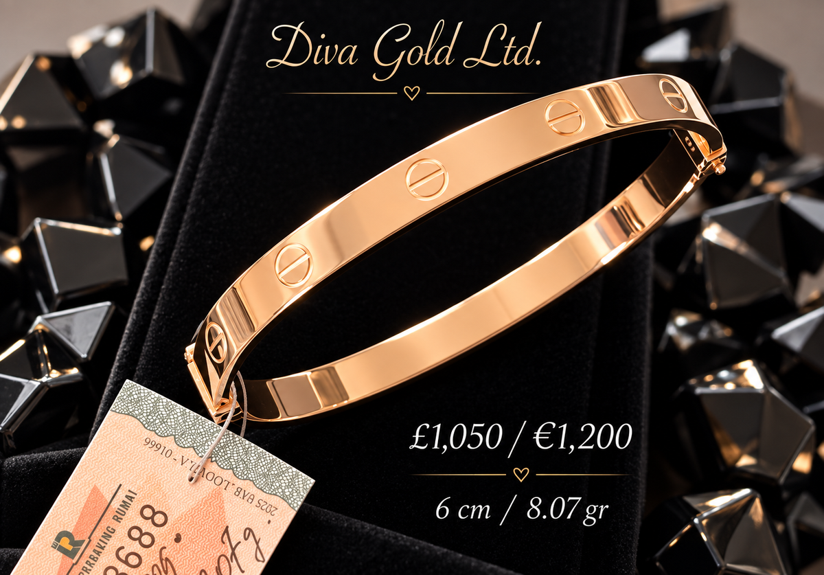14K Gold Screw Motif Bracelet
