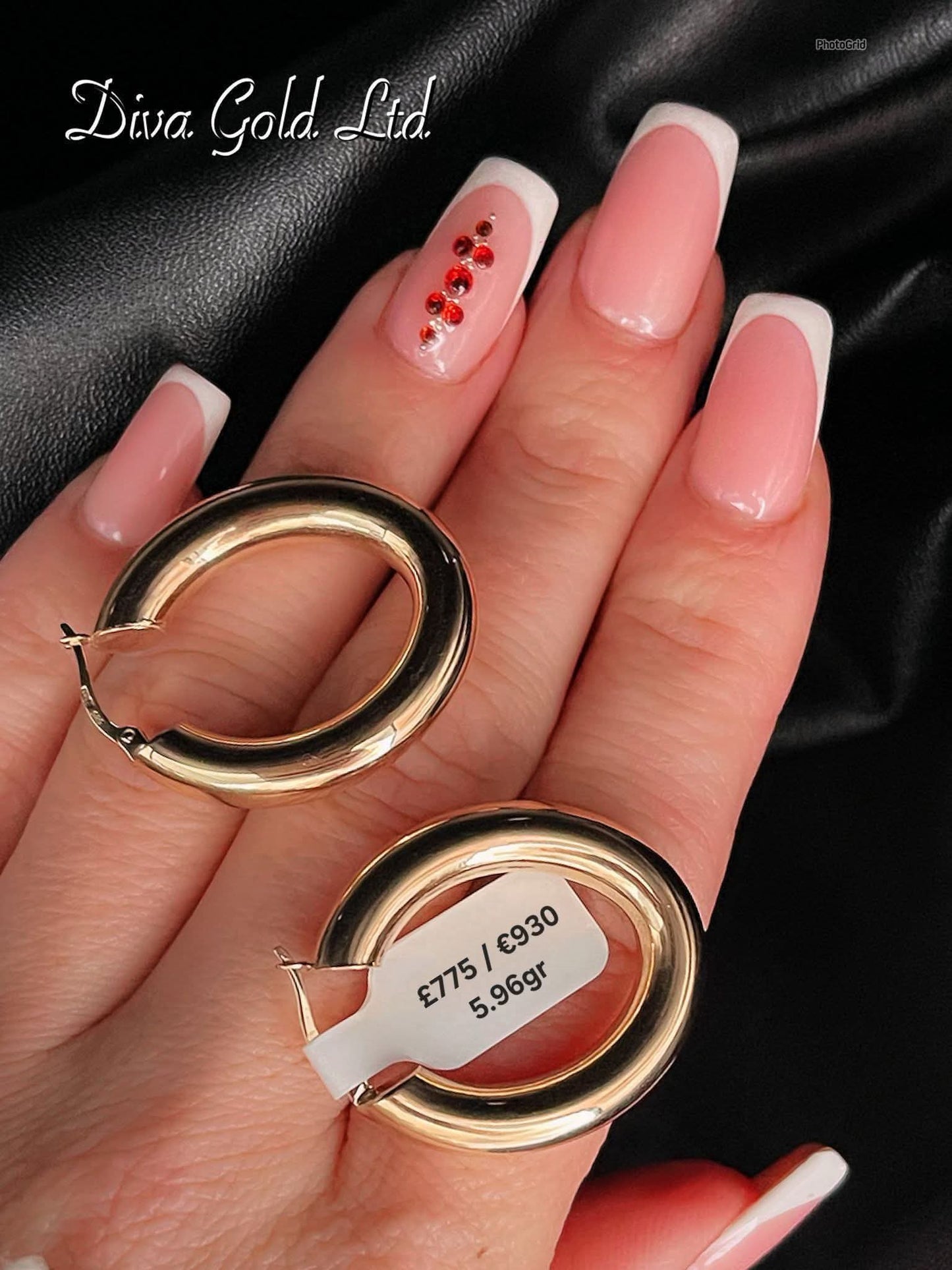 585 Gold hoop earrings. 5.96gr
