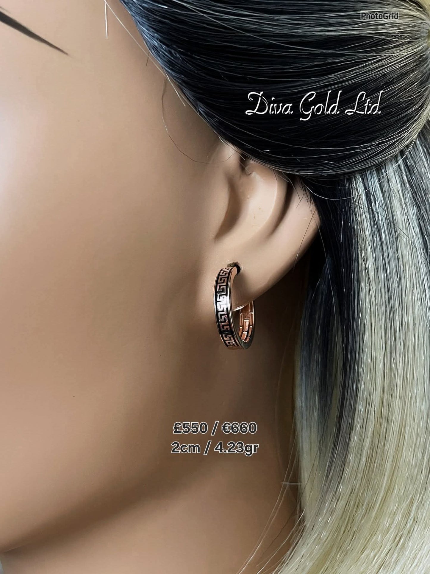 585 Gold Hoop earrings.     2cm / 4.23gr