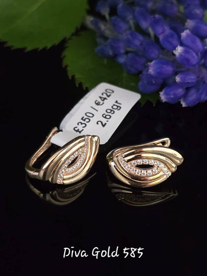 585 Gold earrings. 2.69gr