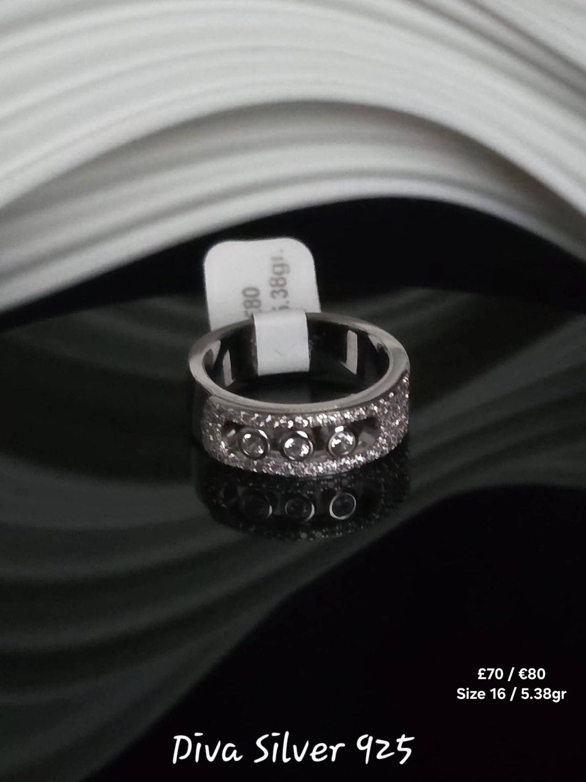 Sterling Silver Tree Small Stone Ring