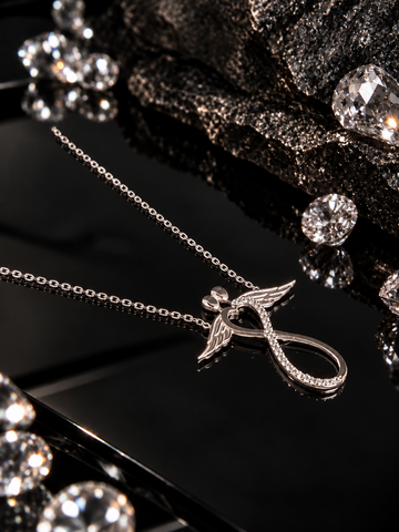 925 Sterling Silver Infinity Necklace with Pendant