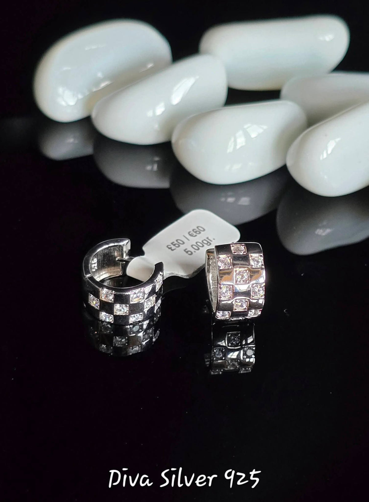 Sterling Silver Zircone Hoop Women Earrings