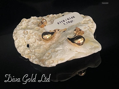 Gold 585 drops studs earrings