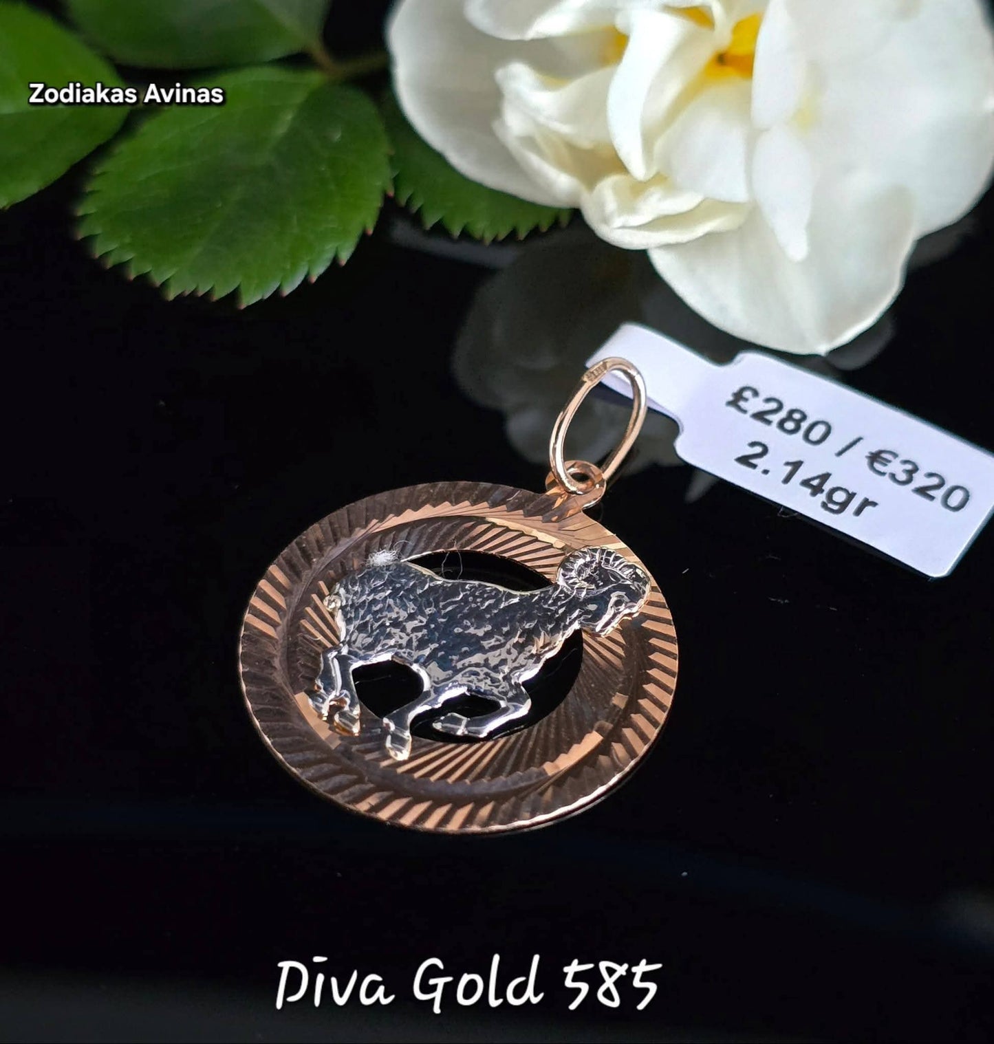 Golden zodiac aries. 2.14gr