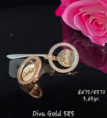 585 Gold cartier earrings. 3.65gr