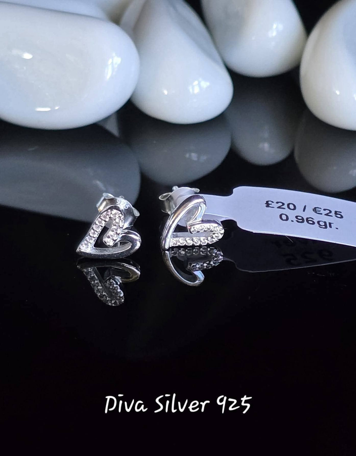 Sterling Silver Hearth Women Stud Earrings