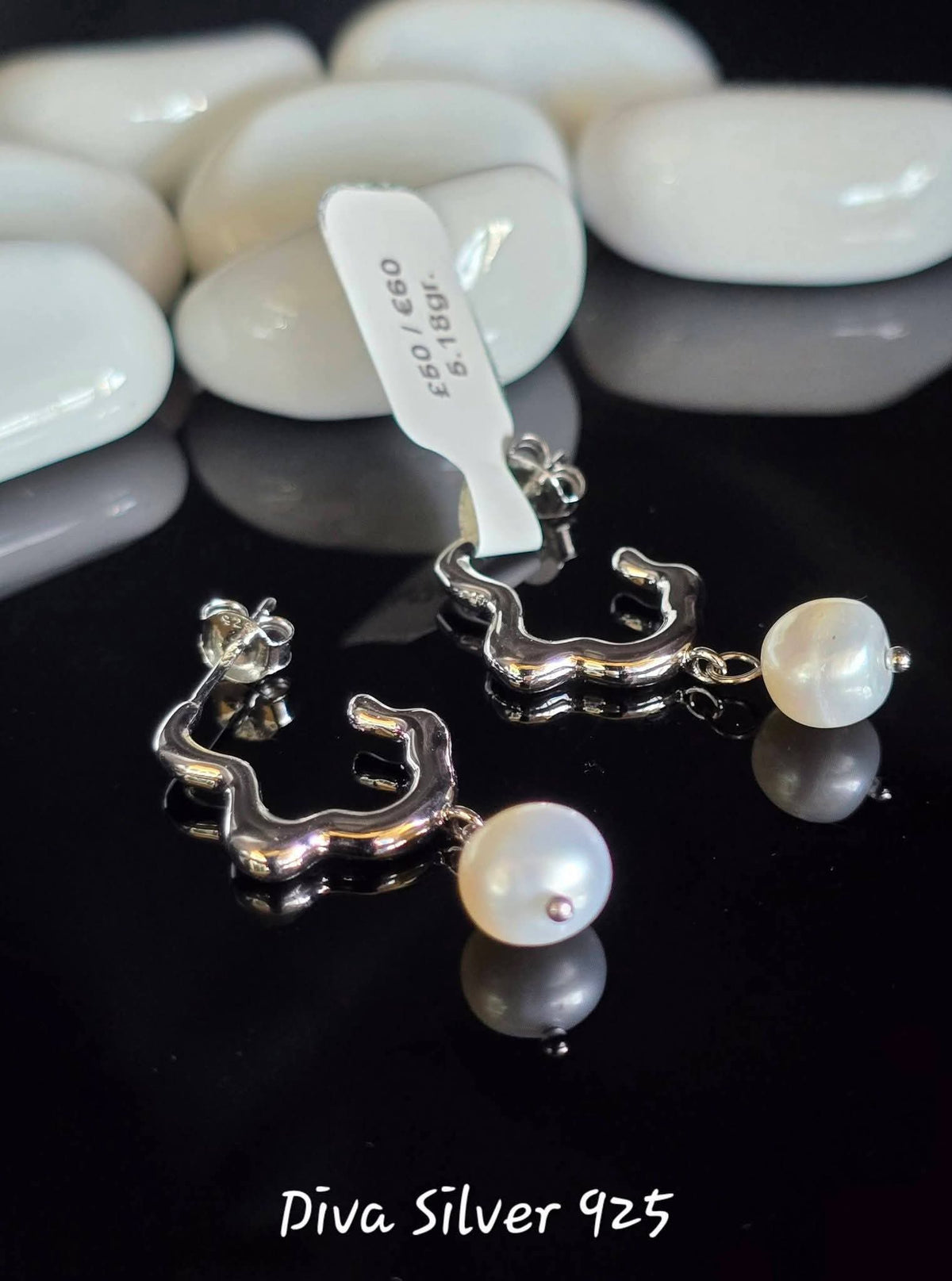 Sterling Silver Wavy Women Stud Earrings