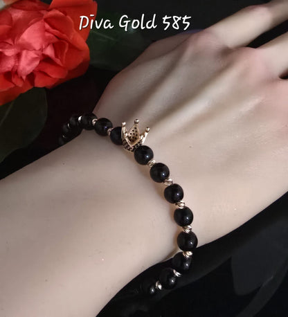 585 gold bracelet with onyx beads.