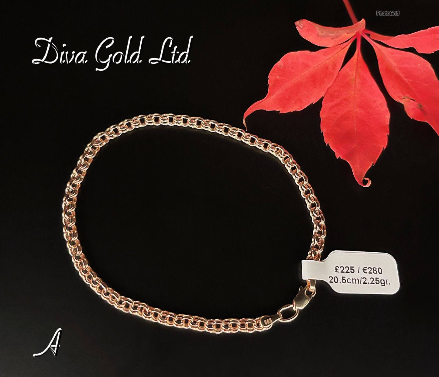 Gold bracelet. 20.5cm