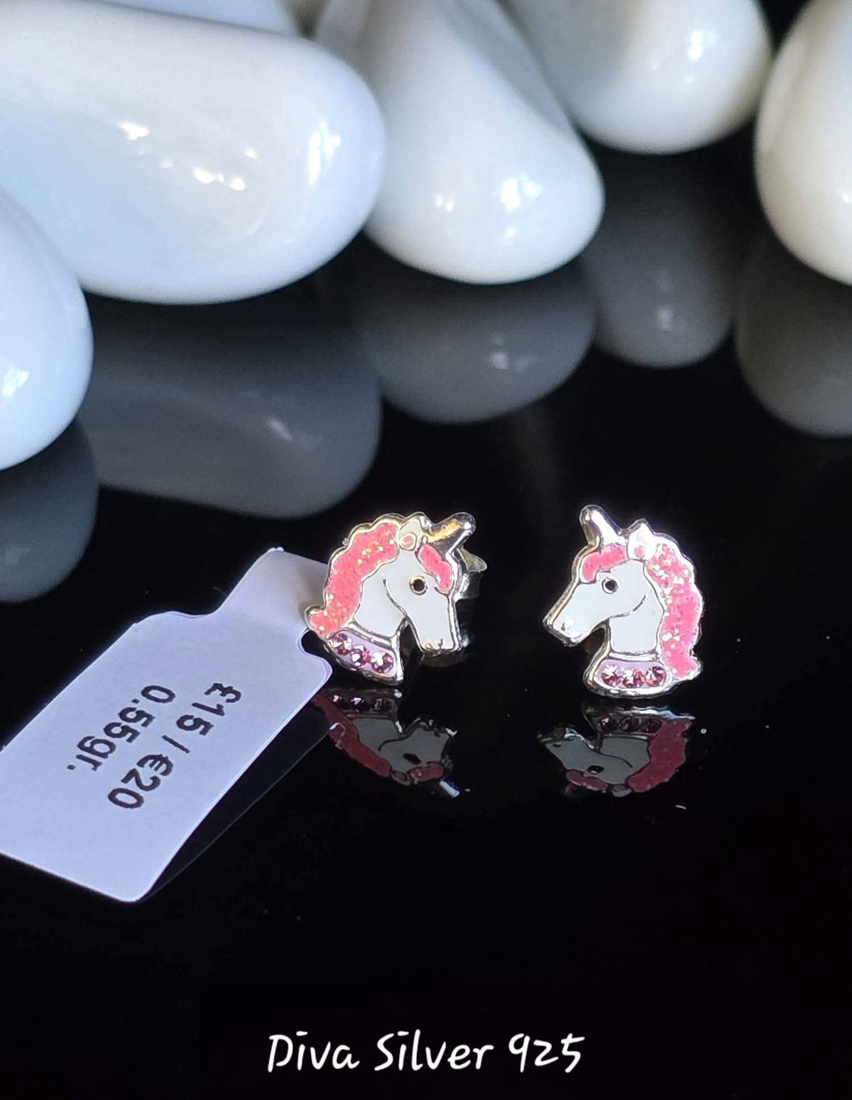 Sterling Silver Unicorn Stud Earrings