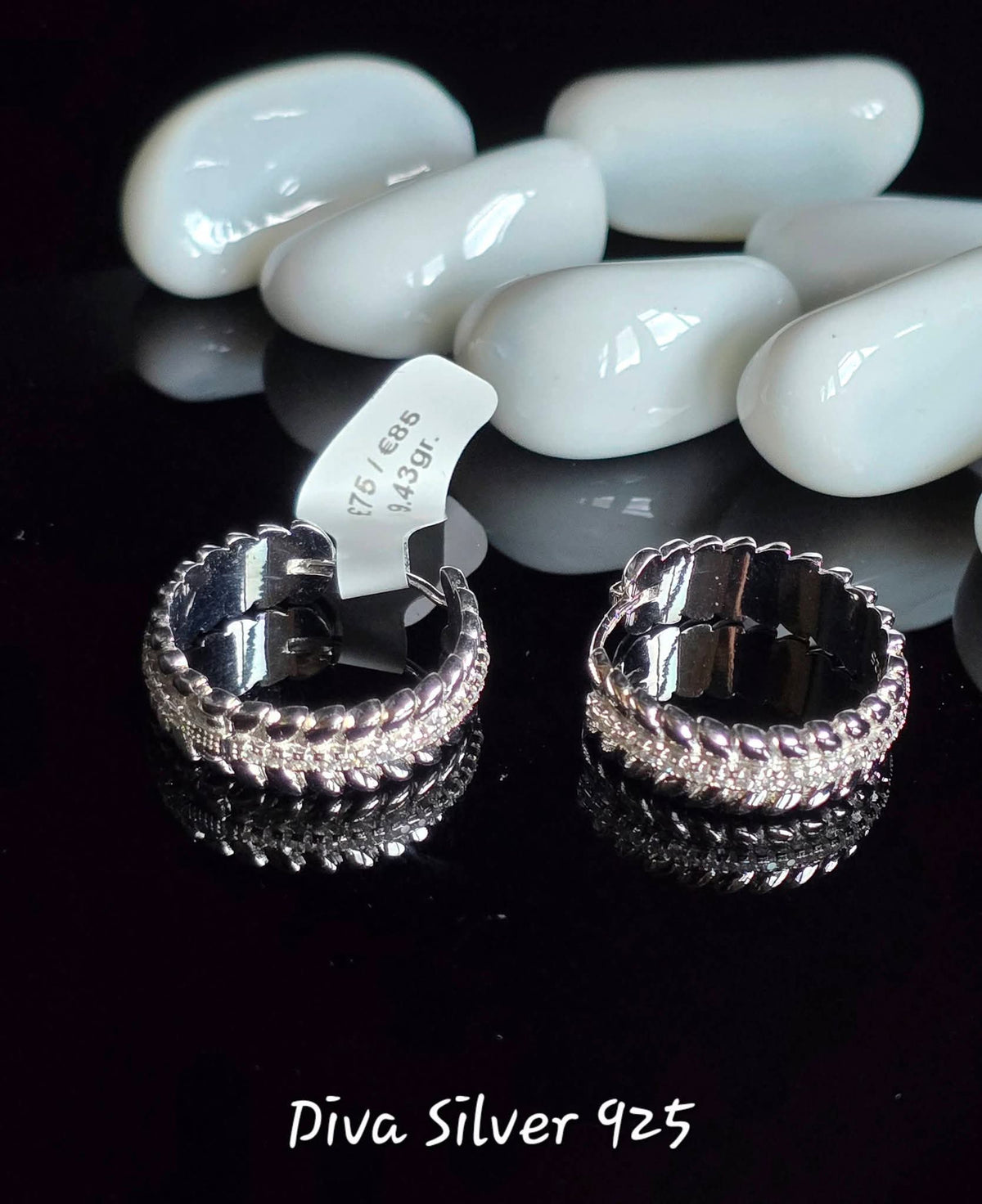 Sterling Silver Hoop Style Women Earrings