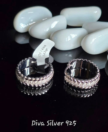 Sterling Silver Hoop Style Women Earrings