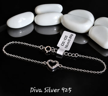 925 Sterling Shinning Heart Bracelet For Women