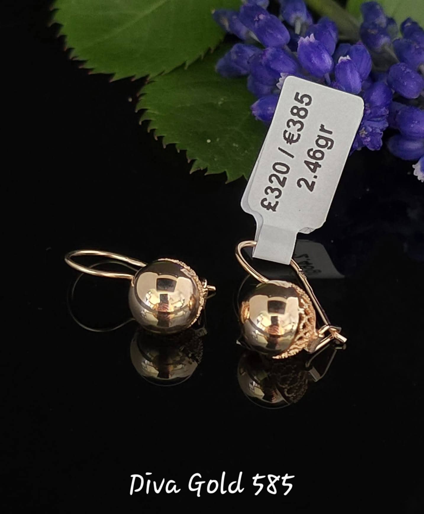 585 Gold earrings. 2.46gr