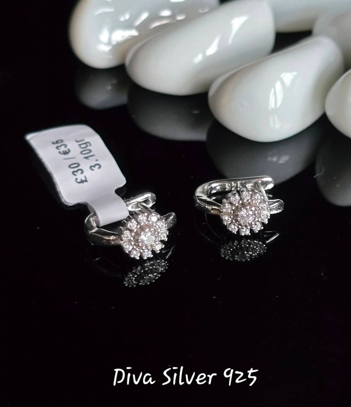 Sterling Silver Floral Style Women Earrings
