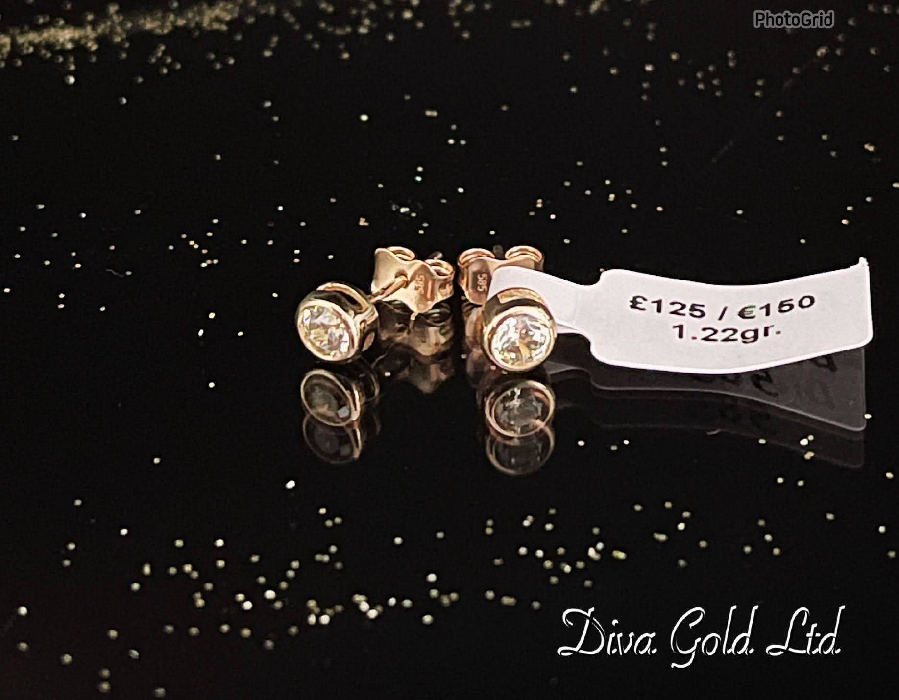 Gold 585 stud earrings
