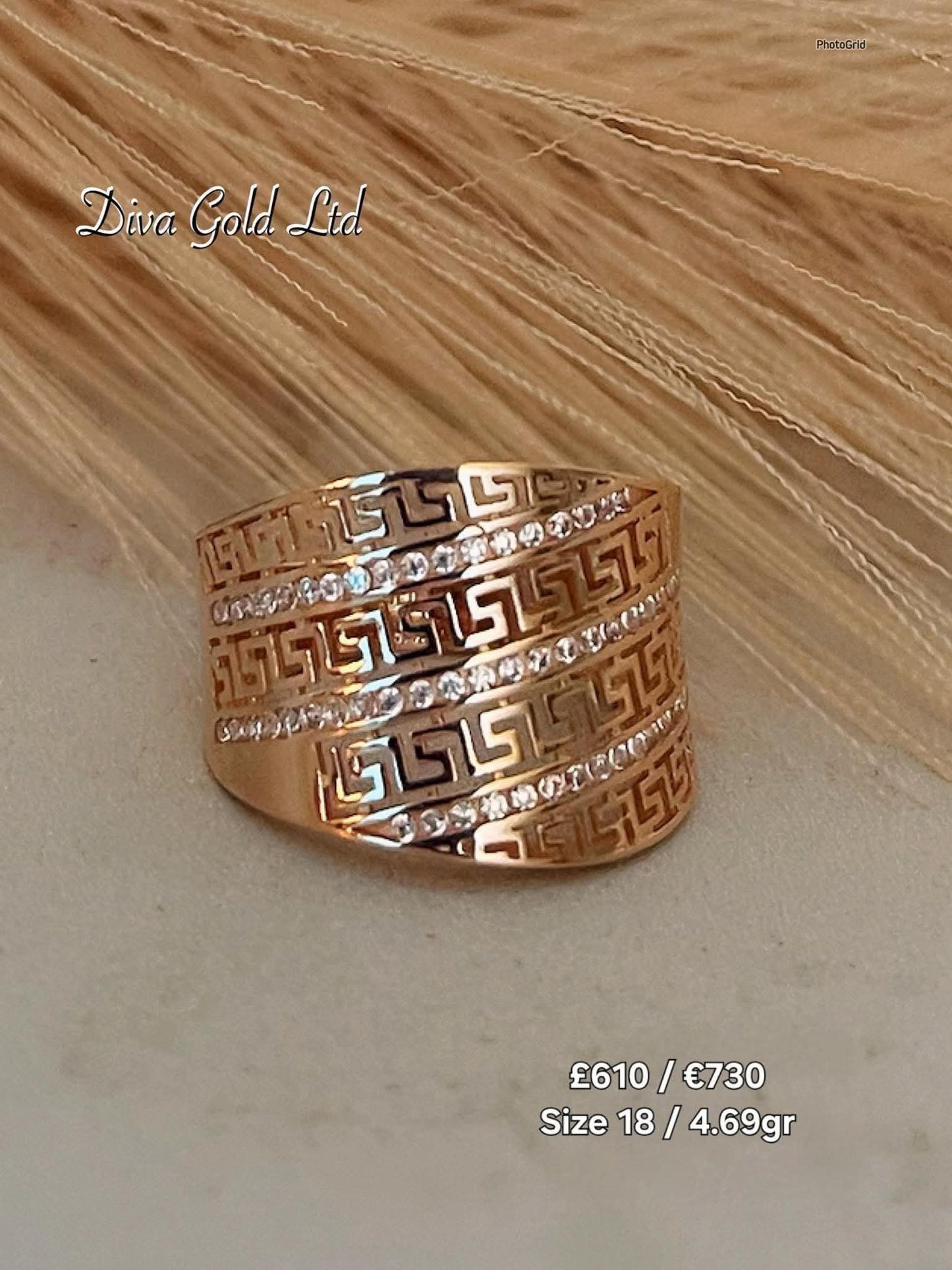 Gold women Ring.Size 18