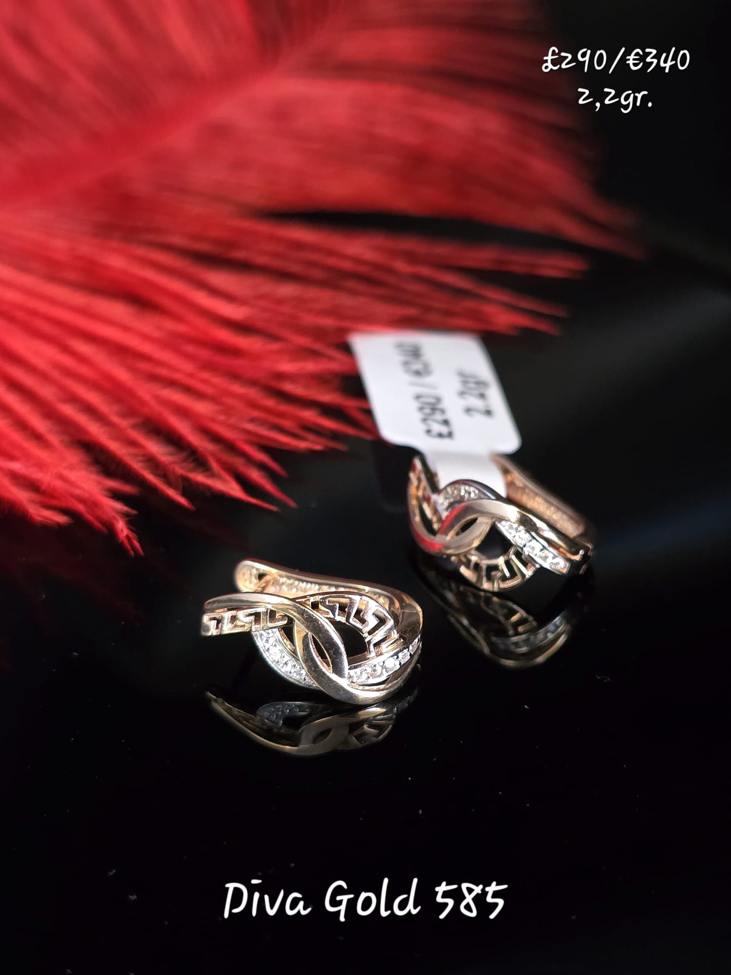 585 Gold earrings. 2.20gr