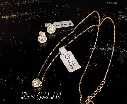 Gold 585 chain with Pendant. 40-43cm