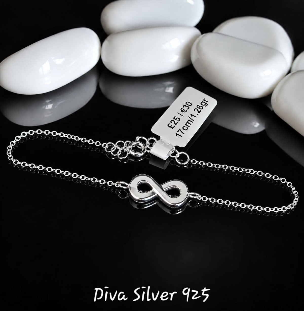925 Sterling Shinning Infinity Bracelet For Women