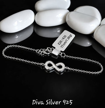 925 Sterling Shinning Infinity Bracelet For Women