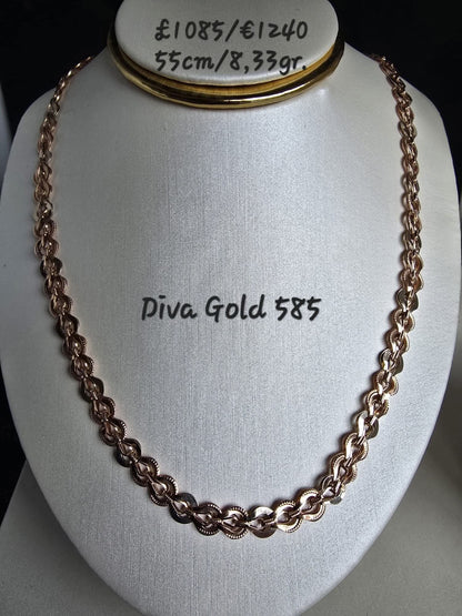 585 Gold chain 55cm. 8.33gr